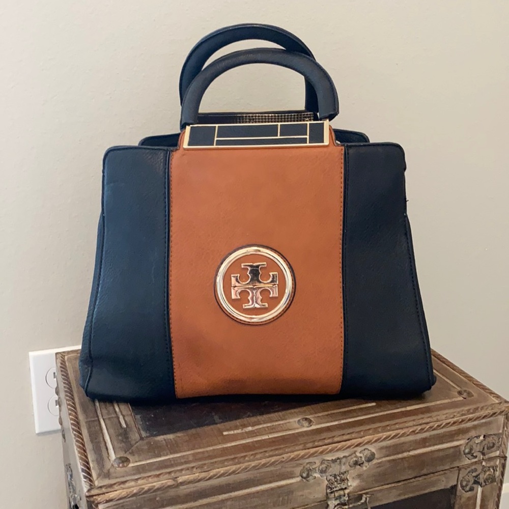 Dupe Brown/black designer bag with small handles